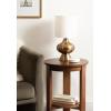 imageKate and Laurel Bahira Modern Metal Bedside Table Lamp 8 x 8 x 17 Antique Brass Sculptural Decorative Tabletop Desk Lamp with Linen Shade for Living Room DecorGold