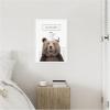 imageKate and Laurel Bear Just Roll with It Bathroom Framed Canvas Wall Art by Amy Peterson 18 x 24 Sylvie White Whimsical Humor Animals Bathroom Art for Wall Decor Living Room Bedroom