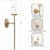 imageKate and Laurel Blaise Traditional Metal Wall Sconce 5 x 6 x 24 Antique Brass Vintage Round Candle Holder with Removable Glass Cylinder for Flameless Candles