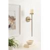 imageKate and Laurel Blaise Traditional Metal Wall Sconce 5 x 6 x 24 Antique Brass Vintage Round Candle Holder with Removable Glass Cylinder for Flameless Candles