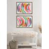 imageKate and Laurel Blake Bright Abstract Framed Printed Glass Wall Art by Jessi Raulet of Ettavee 18x24 Gold Modern Colorful Abstract Art for WallGold