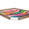 imageKate and Laurel Blake Bright Abstract Framed Printed Glass Wall Art by Jessi Raulet of Ettavee 18x24 Gold Modern Colorful Abstract Art for WallGold