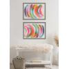 imageKate and Laurel Blake Bright Abstract Framed Printed Glass Wall Art by Jessi Raulet of Ettavee 18x24 Gold Modern Colorful Abstract Art for WallGray