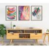 imageKate and Laurel Blake Bright Abstract Framed Printed Glass Wall Art by Jessi Raulet of Ettavee 18x24 Gold Modern Colorful Abstract Art for WallNatural