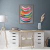 imageKate and Laurel Blake Bright Abstract Framed Printed Glass Wall Art by Jessi Raulet of Ettavee 18x24 Gold Modern Colorful Abstract Art for WallNatural