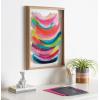 imageKate and Laurel Blake Bright Abstract Framed Printed Glass Wall Art by Jessi Raulet of Ettavee 18x24 Gold Modern Colorful Abstract Art for WallNatural