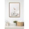 imageKate and Laurel Blake Flamingo Cottage Bathroom Framed Printed Glass Wall Art by Amy Peterson Art Studio 18x24 Natural Decorative Flamingo Art for Wall