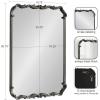 imageKate and Laurel Brazelton Traditional Rounded Rectangle Ornate Mirror 20 x 27 Black Ornamental Round Rectangular Classic Framed Wall Mirror for Bathroom Vanity Mirror or Fireplace Mantel MirrorBlack