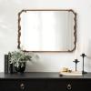imageKate and Laurel Brazelton Traditional Rounded Rectangle Ornate Mirror 20 x 27 Black Ornamental Round Rectangular Classic Framed Wall Mirror for Bathroom Vanity Mirror or Fireplace Mantel MirrorGold