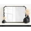 imageKate and Laurel Brazelton Traditional Rounded Rectangle Ornate Mirror 20 x 27 Black Ornamental Round Rectangular Classic Framed Wall Mirror for Bathroom Vanity Mirror or Fireplace Mantel MirrorBlack
