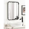 imageKate and Laurel Brazelton Traditional Rounded Rectangle Ornate Mirror 20 x 27 Black Ornamental Round Rectangular Classic Framed Wall Mirror for Bathroom Vanity Mirror or Fireplace Mantel MirrorBlack
