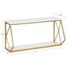 imageKate and Laurel Brost Glam Wall Shelf 21 x 8 x 11 White and Gold Modern Geometric Floating Shelves for Wall