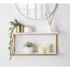 imageKate and Laurel Brost Glam Wall Shelf 21 x 8 x 11 White and Gold Modern Geometric Floating Shelves for Wall