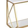 imageKate and Laurel Brost Glam Wall Shelf 21 x 8 x 11 White and Gold Modern Geometric Floating Shelves for Wall