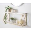 imageKate and Laurel Brost Glam Wall Shelf 21 x 8 x 11 White and Gold Modern Geometric Floating Shelves for Wall