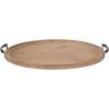 imageKate and Laurel Bruillet Farmhouse Wood Round Ottoman Tray 24 x 22 Rustic Brown Circle Coffee Table Tray for Living Room Decor or Large Serving TrayBrown
