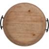 imageKate and Laurel Bruillet Farmhouse Wood Round Ottoman Tray 24 x 22 Rustic Brown Circle Coffee Table Tray for Living Room Decor or Large Serving TrayBrown