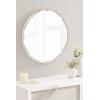 imageKate and Laurel Brynley Decorative Metal Round Mirror 24 Antique Gold Traditional Ornate Circle Mirror with Iron Detail and Modern Rounded Frame ShapeWhite