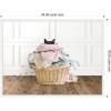 imageKate and Laurel Cat in a Basket Traditional Laundry Framed Canvas Wall Art by Amy Peterson 24 x 18 Sylvie White Whimsical Animals Laundry Art for Wall Decor Living Room Bedroom