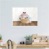 imageKate and Laurel Cat in a Basket Traditional Laundry Framed Canvas Wall Art by Amy Peterson 24 x 18 Sylvie White Whimsical Animals Laundry Art for Wall Decor Living Room Bedroom