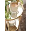 imageKate and Laurel Celia Round Metal Foldable Tiered Side Table 16 x 26 Black Modern Accent Table with Removable Magnetic Tray Tabletops and SpaceSaving Folding BaseGold