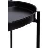imageKate and Laurel Celia Round Metal Foldable Tiered Side Table 16 x 26 Black Modern Accent Table with Removable Magnetic Tray Tabletops and SpaceSaving Folding BaseBlack
