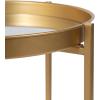 imageKate and Laurel Celia Round Metal Foldable Tiered Side Table 16 x 26 Black Modern Accent Table with Removable Magnetic Tray Tabletops and SpaceSaving Folding BaseGold