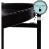 imageKate and Laurel Celia Round Metal Foldable Tiered Side Table 16 x 26 Black Modern Accent Table with Removable Magnetic Tray Tabletops and SpaceSaving Folding BaseBlack