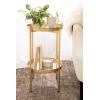 imageKate and Laurel Celia Round Metal Foldable Tiered Side Table 16 x 26 Black Modern Accent Table with Removable Magnetic Tray Tabletops and SpaceSaving Folding BaseGold