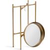 imageKate and Laurel Celia Round Metal Foldable Tiered Side Table 16 x 26 Black Modern Accent Table with Removable Magnetic Tray Tabletops and SpaceSaving Folding BaseGold