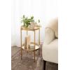 imageKate and Laurel Celia Round Metal Foldable Tiered Side Table 16 x 26 Black Modern Accent Table with Removable Magnetic Tray Tabletops and SpaceSaving Folding BaseGold