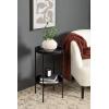 imageKate and Laurel Celia Round Metal Foldable Tiered Side Table 16 x 26 Black Modern Accent Table with Removable Magnetic Tray Tabletops and SpaceSaving Folding BaseBlack