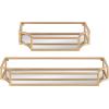 imageKate and Laurel Ciel Modern Glam Metal Wall Shelf Set Set of 2 Gold Elegant Wall Decor and StorageGold
