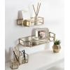 imageKate and Laurel Ciel Modern Glam Metal Wall Shelf Set Set of 2 Gold Elegant Wall Decor and StorageGold
