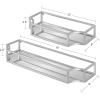 imageKate and Laurel Ciel Modern Glam Metal Wall Shelf Set Set of 2 Gold Elegant Wall Decor and StorageSilver