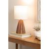 imageKate and Laurel Ciji Modern Metal Bedside Table Lamp 8 x 8 x 17 Gunmetal Scalloped Decorative Tabletop Desk Lamp with Linen Shade for Living Room DecorWalnut Brown