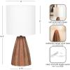 imageKate and Laurel Ciji Modern Metal Bedside Table Lamp 8 x 8 x 17 Gunmetal Scalloped Decorative Tabletop Desk Lamp with Linen Shade for Living Room DecorWalnut Brown