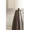 imageKate and Laurel Ciji Modern Metal Bedside Table Lamp 8 x 8 x 17 Gunmetal Scalloped Decorative Tabletop Desk Lamp with Linen Shade for Living Room DecorPewter