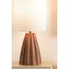 imageKate and Laurel Ciji Modern Metal Bedside Table Lamp 8 x 8 x 17 Gunmetal Scalloped Decorative Tabletop Desk Lamp with Linen Shade for Living Room DecorWalnut Brown