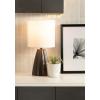imageKate and Laurel Ciji Modern Metal Bedside Table Lamp 8 x 8 x 17 Gunmetal Scalloped Decorative Tabletop Desk Lamp with Linen Shade for Living Room DecorPewter