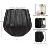 imageKate and Laurel Claudel Modern Round Scalloped Planter Pot 12 x 12 x 12 Black Transitional Wavy Planter for Indoor Plants for Living Room or Sunroom Decor