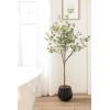 imageKate and Laurel Claudel Modern Round Scalloped Planter Pot 12 x 12 x 12 Black Transitional Wavy Planter for Indoor Plants for Living Room or Sunroom Decor