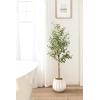 imageKate and Laurel Claudel Modern Round Scalloped Planter Pot 12 x 12 x 12 White Transitional Wavy Planter for Indoor Plants for Living Room or Sunroom Decor