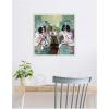 imageKate and Laurel Coffee Hour Framed Canvas Wall Art by Mary Sparrow 22 x 22 Sylvie Beaded White Whimsical Animals Humor Art for Wall Decor Living Room Bedroom