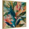 imageKate and Laurel Colorful Tropic Botanical Abstract Neutral Linen Framed Canvas Wall Art by The Creative Bunch Studio 30 x 30 Sylvie Bright Gold Bohemian Abstract Flowers Art for Wall Decor LivingBright Gold