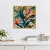 imageKate and Laurel Colorful Tropic Botanical Abstract Neutral Linen Framed Canvas Wall Art by The Creative Bunch Studio 30 x 30 Sylvie Bright Gold Bohemian Abstract Flowers Art for Wall Decor LivingBright Gold