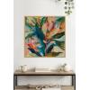 imageKate and Laurel Colorful Tropic Botanical Abstract Neutral Linen Framed Canvas Wall Art by The Creative Bunch Studio 30 x 30 Sylvie Bright Gold Bohemian Abstract Flowers Art for Wall Decor LivingBright Gold
