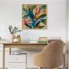imageKate and Laurel Colorful Tropic Botanical Abstract Neutral Linen Framed Canvas Wall Art by The Creative Bunch Studio 30 x 30 Sylvie Bright Gold Bohemian Abstract Flowers Art for Wall Decor LivingBright Gold