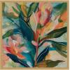 imageKate and Laurel Colorful Tropic Botanical Abstract Neutral Linen Framed Canvas Wall Art by The Creative Bunch Studio 30 x 30 Sylvie Bright Gold Bohemian Abstract Flowers Art for Wall Decor LivingBright Gold