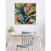 imageKate and Laurel Colorful Tropic Botanical Abstract Neutral Linen Framed Canvas Wall Art by The Creative Bunch Studio 30 x 30 Sylvie Bright Gold Bohemian Abstract Flowers Art for Wall Decor LivingBright Gold